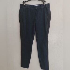Dark Blue Elastic Waist Jegging